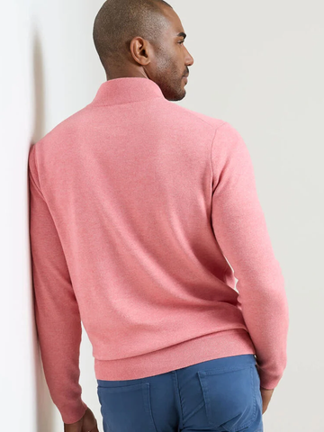 Coolspun Lite Cotton Quarter-Zip Sweater in Venetian Pink