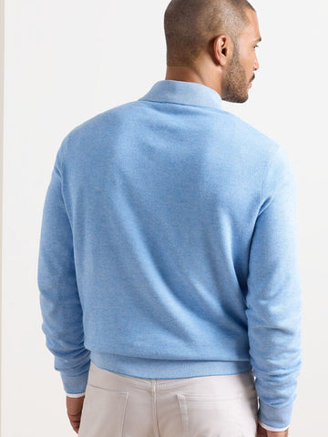 Coolspun Lite Cotton Quarter in Zip Sweater in Bluebird