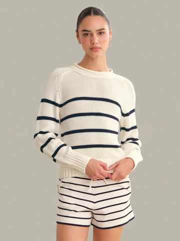 Coral Pullover in Chalk/Dark Blue