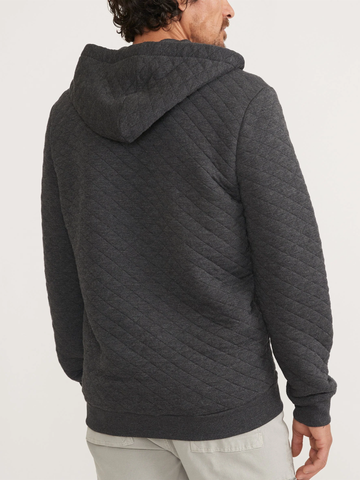 Corbet Quilted Full Zip Hoodie in Charcoal