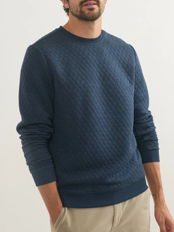 Men's Corbet LW Diamond Quilted Crewneck Lightweight in Navy