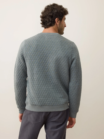Corbet Quilted Crewneck in Dusty Pine