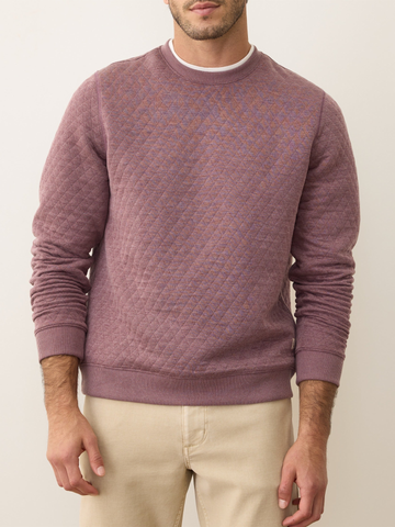 Corbet Quilted Crewneck in Plum Steel