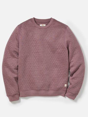 Corbet Quilted Crewneck in Plum Steel