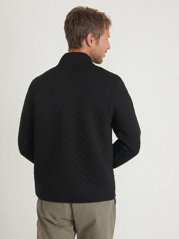 Corbet Quilted Pullover in Black Heather