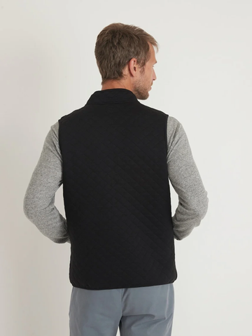 Corbet Full Zip Vest Jacket in Black Heather