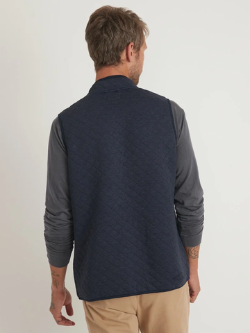 Corbet Full Zip Vest Jacket in Navy Heather
