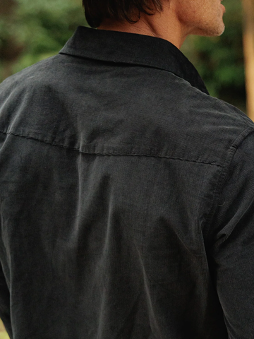 Corduroy Pearl Snap Button-Up in Midnight Oil