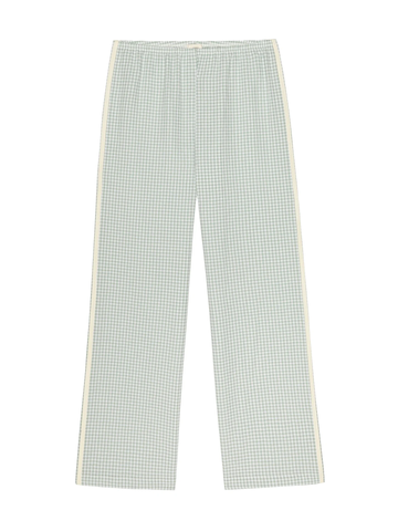 The Cotton Gingham Stripe Crop Pant in Dill