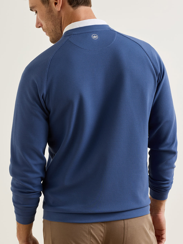Cradle Piqué Performance Crewneck in Bali Blue