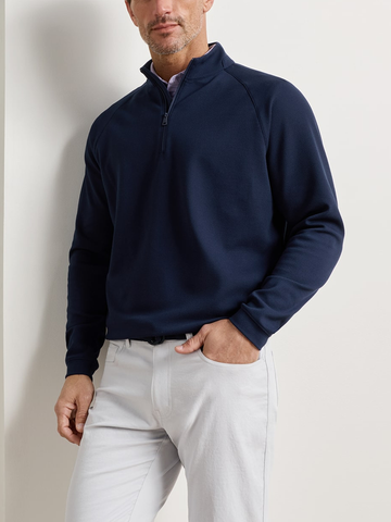 Cradle Piqué Performance Quarter-Zip in Navy