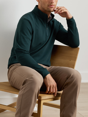 Cradle Piqué Performance Quarter-Zip in Pine Brook