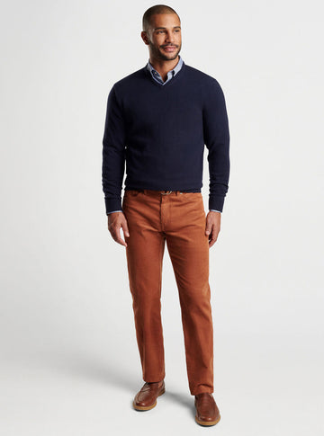 Crown Heritage Cashmere V-Neck Sweater in Navy