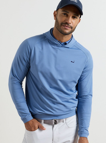 Custom Cape Pine Sugar Stripe Performance Hoodie in Windsor Blue
