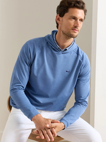 Custom Cape Pine Performance Hoodie in Windsor Blue