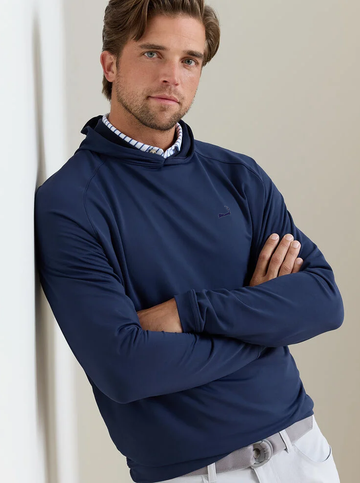 Custom Cape Pine Performance Hoodie in Navy
