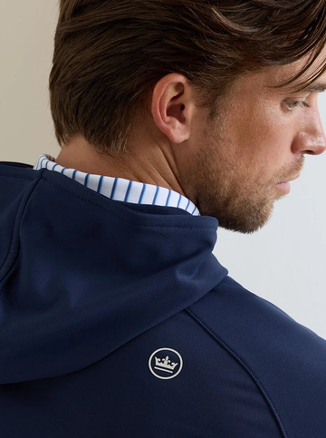 Custom Cape Pine Performance Hoodie in Navy