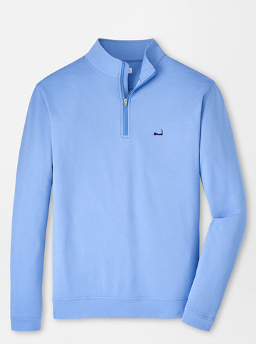 Custom Cape Perth Mélange Performance Quarter-Zip in Bluebird