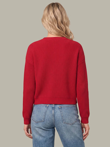 Daphne Cropped Pullover in True Red