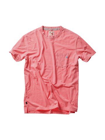 DBL Feedstripe Tee in Sherbert/Red
