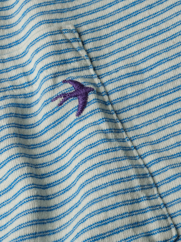 DBL Feedstripe Tee in White/Marine