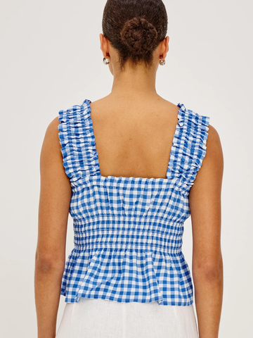 Donna Top in Azure Gingham
