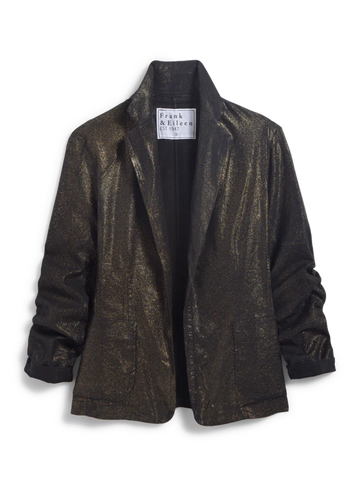 Dublin Tailored Blazer in Gold Glitter