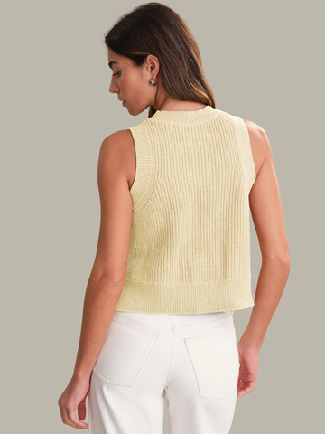 Demi High Neck Crew Tank Lemon Icing