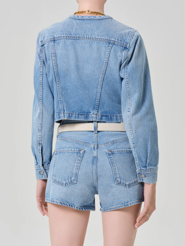 Devin Collarless Jacket in Cecil