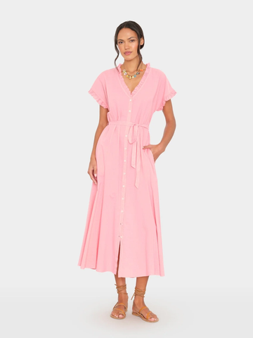 Dixie Dress in Hot Coral
