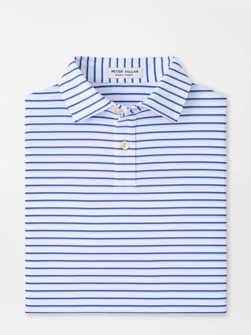 Dunnes Youth Performance Jersey Polo in White / Windsor Blue