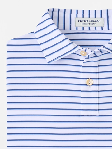 Dunnes Youth Performance Jersey Polo in White / Windsor Blue