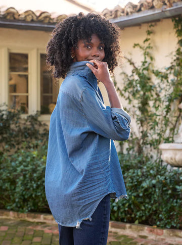Eileen Denim - Button-Up in Vintage Stonewashed Indigo