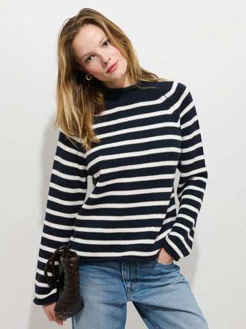 Eastport Sweater in Dark Navy/Sea Salt
