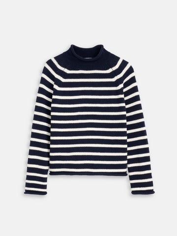 Eastport Sweater in Dark Navy/Sea Salt