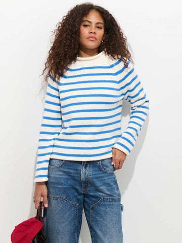 Eastport Sweater in Sea Salt/Ultramarine