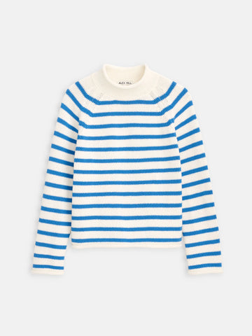 Eastport Sweater in Sea Salt/Ultramarine