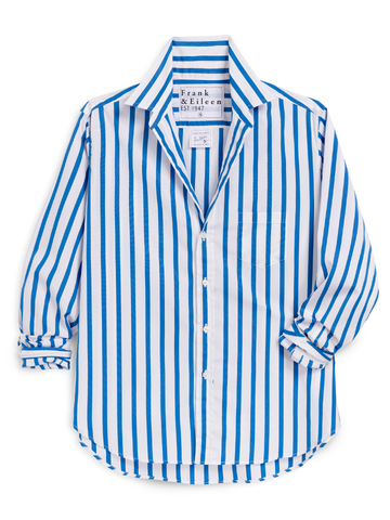 Eileen Button-Up in Blue White Stripe