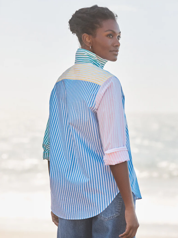 Eileen Button-Up in Colorblock Stripe