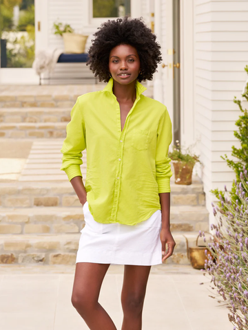 Eileen Button-Up in Lime Denim