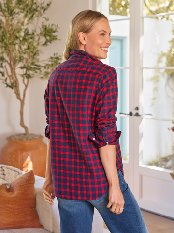 Eileen Button Down in  Red and Blue Plaid