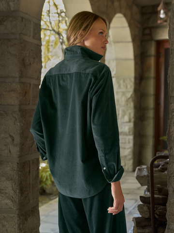 Eileen Relaxed Button-Up Shirt in Peacock Corduroy