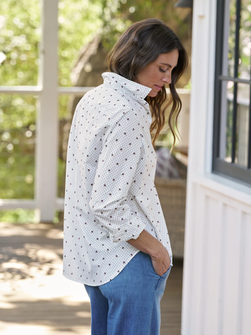 Eileen Relaxed Button-Up Shirt in Palm Trees