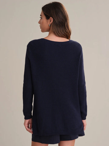 Emma Shaker Sweater in Dark Blue