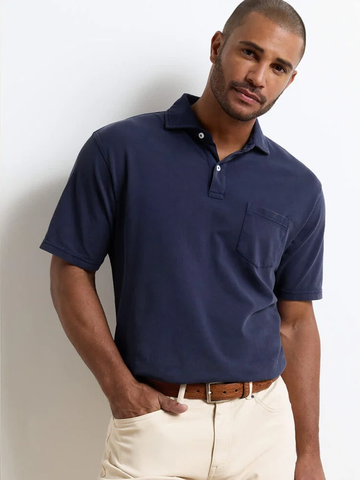 Everyday Pique Polo in Atlantic Blue