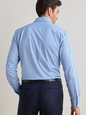 Excursionist Flex Gingham Sport Shirt in Dusk Blue