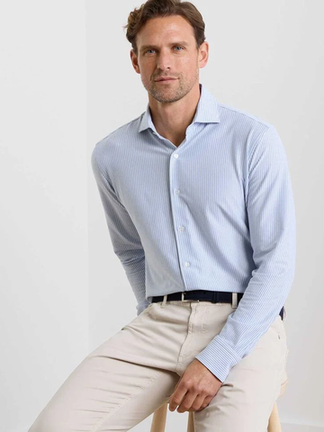Excursionist Flex Stripe Sport Shirt in Dusk Blue