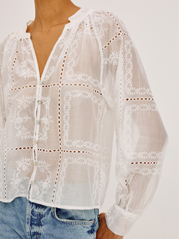 Francine Top in Ivory Handkerchief