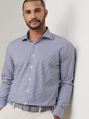 Fairbanks Performance Twill Sport Shirt in Navy