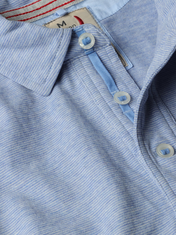 Fineline Jersey Polo in Lt Blue/Wht